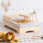 Montessori Yatak Korumalıklı Ahşap Karyola Çocuk ve Bebek Odası - 90 x 190 cm