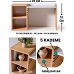 Montessori Yükseklik Ayarlanabilir Kadameli Çalışma Masası Kayın Masif Panel Ahşap Sandalyesiz - Beyaz