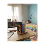 MONTETOYS Ahşap Kitap Tutucu Masa Üstü Kitaplık Düzenleyici Organizer - Dekoratif Kitap Standı -Kitap Desteği