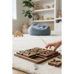 MONTETOYS Ahşap Tic Tac Toe Oyunu – Dekoratif, Eğlenceli ve Eğitici Masa Oyunu