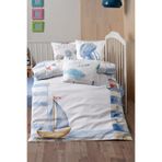 Montisu Little Sailor Dream Doğal % 100 Pamuk, Cilt Dostu & Nefes Alabilir Bebek Nevresim Seti