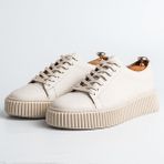 Montrax Model Deri El Yapımı Erkek Bej Sneakers Ayakkabı - 0 - Siyah