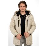 Montup Erkek Taş Içi Polarlı Kürklü Su Ve Rüzgar Geçirmez Kapüşonlu Kışlık Mont & Kaban & Parka