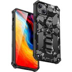 Monwutong iPhone 14 Plus için Slim Fit Telefon Kılıfı (iPhone 14 için uygun değildir), Askeri Sınıf Korumalı Ordu Kamuflaj Kılıf Düşme Test Edilmiş ve iPhone 14 Plus, MC Siyah için Dahili Destek