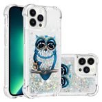 Monwutong iPhone 15 Pro Max (6,7 inç) için Slim Fit Telefon Kılıfı, Parıltılı Sıvı Quicksand Efektli Silikon Yumuşak TPU Moda Kılıf iPhone 15 Pro Max, YBDT Baykuş