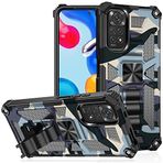 Monwutong Redmi Note 11 Pro 5G/4G için Telefon Kılıfı, Askeri Sınıf Korumalı Ordu Kamuflaj Kılıf, Düşmeye Karşı Test Edilmiş ve Dahili Destek Çubuğu Kılıfı, Redmi Note 11 Pro 5G/4G için, MC Lacivert