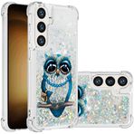 Monwutong Samsung Galaxy S24 Plus için Dar Kesim Telefon Kılıfı, Bling Kristal Quicksand Etkisi TPU Tampon Moda Kılıf, S24 Plus için Ekran ve Kamera Koruma Kapağı, YBDT Baykuş