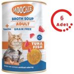 Moochie 6x135 ml Karidesli Ton Balıklı Tahılsız Et Suyu Yetişkin Kedi Çorbası