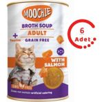 Moochie Somon Balıklı 6x135 ml Yetişkin Et Suyu Kedi Çorbası