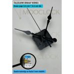 Mooclock Saat Makinesi, Akar Sessiz Duvar Saati Mekanizması, 14 mm Şaft , (Set)-(Askısız) - Siyah