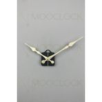 MOOCLOCK Saat Mekanizması, Akar Sessiz Duvar Saati Mekanizması, 14 mm Şaft, Akrep-Yelkovan-Saniye-(Askılı) - Rose - Gold - 50 x 70 cm