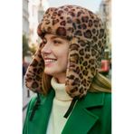 Mood Agenda GKM-4482 Kadın Leopar Desenli Peluş Kalpak Pilot Şapka