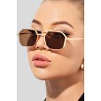 Mood Agenda Kadın Steampunk Gigi Gold Metal Güneş Gözlüğü - Kahverengi