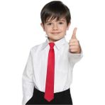Mood Agenda Unisex 5 - 10 Yaş Çocuk Lastikli Kravat - Kırmızı - Standart