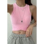 Mood Lab Pembe Rengi Kolsuz Crop Kruvaze Detaylı Fitilli Top Atlet Tişört