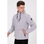 Mood Street Baskılı Su Itici Slim Fit Erkek Yağmurluk Mont - Gri