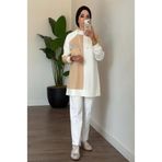 Moodbasic Cebi Taşlı Kapüşonlu Tunik - Bej