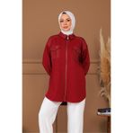 Moodbasic TAŞ DETAYLI FERMUARLI KAPİTONE GÖMLEK