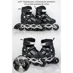 MooDum MD.YZ.PTN Ayarlanabilir Işıklı Alıştırma Pateni - Çift Tekerlekli Dönüşebilir In-Line Skates - Pembe