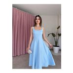 Mooi Butik DANDELİON Midi Elbise 5320 - Bebe Mavisi