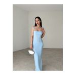 Mooi Butik LOVELACE Maxi Elbise 3922 - bebe Mavi