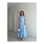 Mooi Butik WAYNE Maxi Elbise 5784 - Bebe Mavi