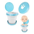 MooieBaby's Katlanabilir Çocuk Tuvaleti Plus, Çok Fonksiyonlu Alıştırma Tuvaleti, Carry Potty, Taşınabilir Lazımlık (Yeşil)