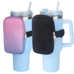 Moollyfox Kaymaz Su Şişesi Torbaları 2'li Paket Stanley 40oz Spor Su Şişeleri, Ayarlanabilir Bel Çantası, Fitness Aksesuarları, Cep Aksesuarlı El Tipi Musluk Şişesi
