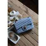 Moom Bag Bebe Mavisi Zincirli Kapitone Çanta