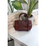 Moom Bag Bordo mini boy gold toka detaylı el omuz çantası