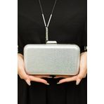 Moom Bag Kadın Abiye Gümüş Kasalı Çanta