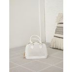 Moom Bag Kadın Beyaz Silikon Çift Kulp Zincir Detaylı El Omuz Çantası