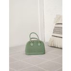 Moom Bag Kadın Mint Silikon Çift Kulp Zincir Detaylı El Omuz Çantası