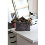 Moom Bag Kadın Platin Çift Kulp Tutmalı Taş İşleme Abiye Çanta