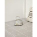 Moom Bag Kadın Şeffaf Gümüş Silikon Çift Kulp Zincir Detaylı El Omuz Çantası