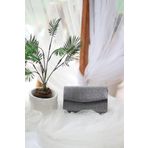 Moom Bag Kadın Simli Platin Mini Kutu Omuz Çantası