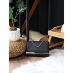 Moom Bag Kadın Siyah Şerit Detaylı Zincirli Omuz Çantası