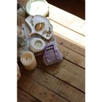 Moom Bag lila zımbalı mini maskot bozuk para cüzdanı