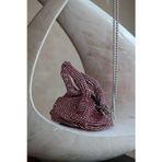 Moom Bag Pembe Taşlı Çift Saplı Zincirli Abiye Çanta