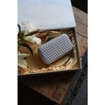 Moom Bag Silver Saten Standart Baklava Desenli Kasa Abiye El Çantası