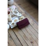 Moom Bag süet bordo mini kutu omuz çantası