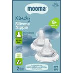 Mooma Kindy Silikon Biberon Emziği, 18+ Ay, Şeffaf, 2'li Set
