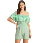 Moomaya Jorjet Trendy Şık Baskılı Kapalı Yeşil Mint Green Kadın Tulum