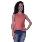 Moomaya Kadın Düz Kolsuz Üst Schiffli Bluz Yaz Günlük Tunik Üstler, Koyu Şeftali, L
