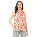 Moomaya Rayon Trendy Baskılı Kırmızı Kadın Gömlek