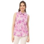 Moomaya Rayon Trendy Baskılı Lavanta Kadın Gömlek