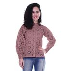 Moomaya Schiffli Düğmeli Pamuk Uzun Kollu Günlük Kurta Tozlu Gül Kadın Gömlek