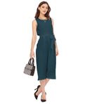 Moomaya Solid Georgette Normal Kesim Mavi Kadın Tulum