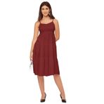 Moomaya Sweetheart Rayon Solid Kokteyl Parti Kırmızı Kadın Elbise