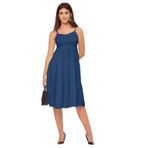 Moomaya Sweetheart Rayon Solid Kokteyl Parti Mavi Kadın Elbise